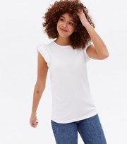 New Look White Frill Sleeve T-Shirt